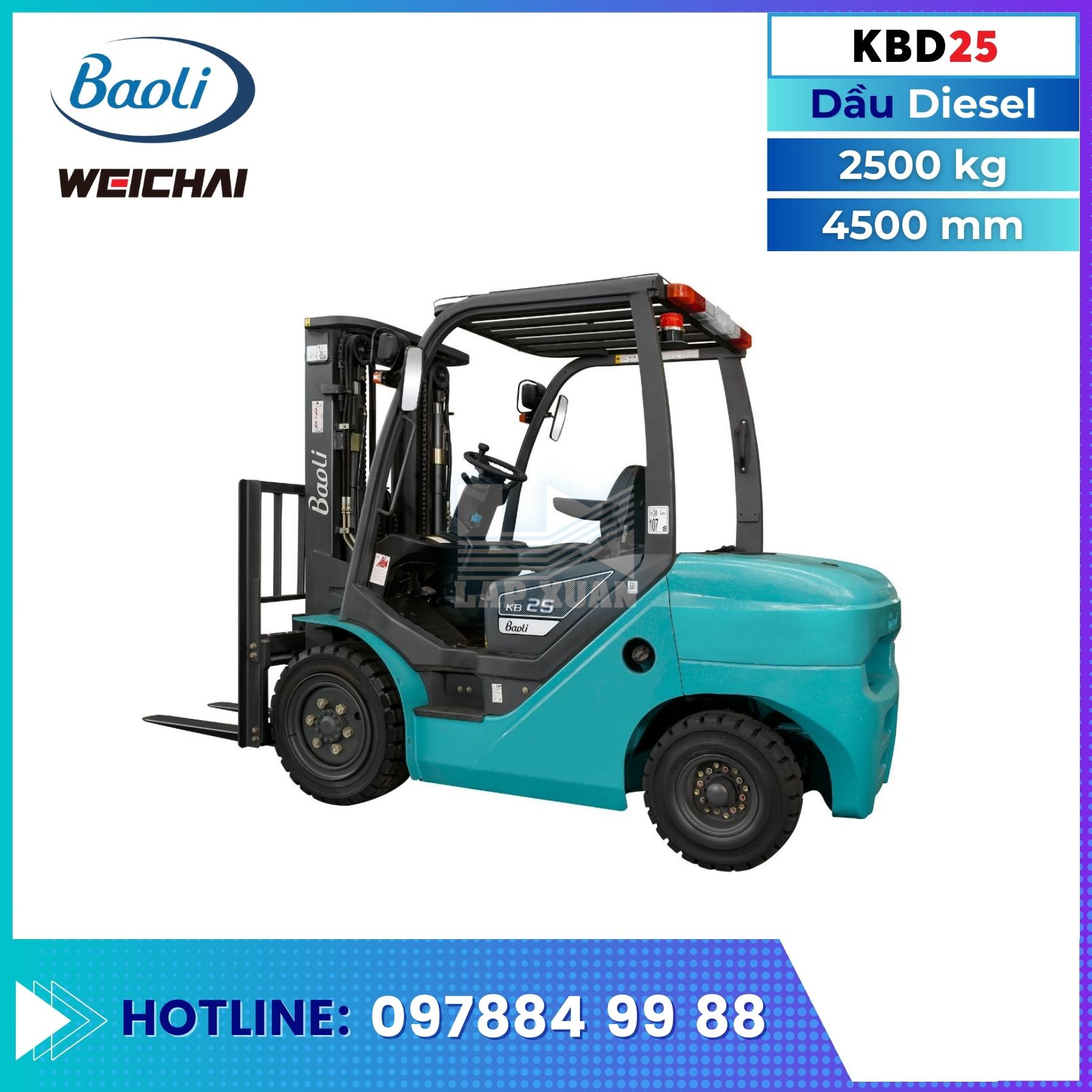 XE NÂNG DẦU BAOLI KBD25 - 2.5 TẤN